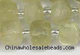 CCU756 15 inches 8*8mm faceted cube lemon quartz beads