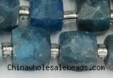 CCU784 15 inches 10*10mm faceted cube apatite beads