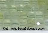 CCU832 15 inches 4mm faceted cube prehnite beads