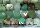 CCU906 15 inches 5mm - 6mm faceted cube Australia chrysoprase beads