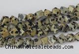 CCU93 15.5 inches 4*4mm cube dalmatian jasper beads wholesale