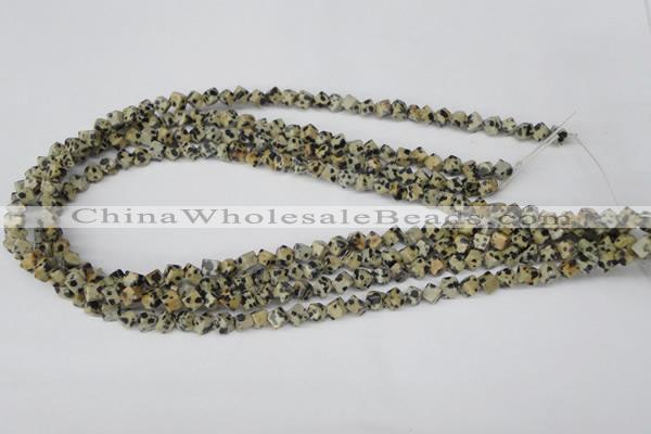 CCU93 15.5 inches 4*4mm cube dalmatian jasper beads wholesale