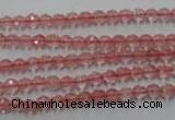 CCY110 15.5 inches 4mm faceted round cherry quartz beads wholesale