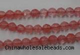 CCY111 15.5 inches 6mm faceted round cherry quartz beads wholesale