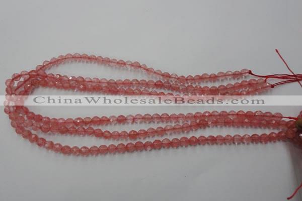 CCY111 15.5 inches 6mm faceted round cherry quartz beads wholesale