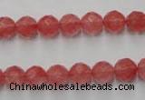 CCY112 15.5 inches 8mm faceted round cherry quartz beads wholesale