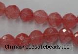 CCY113 15.5 inches 10mm faceted round cherry quartz beads wholesale