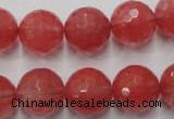 CCY115 15.5 inches 14mm faceted round cherry quartz beads wholesale
