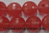 CCY116 15.5 inches 16mm faceted round cherry quartz beads wholesale