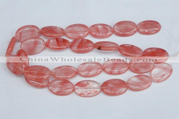 CCY159 15.5 inches 20*30mm oval cherry quartz beads wholesale