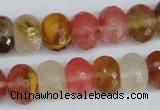 CCY208 15.5 inches 12*16mm faceted rondelle volcano cherry quartz beads