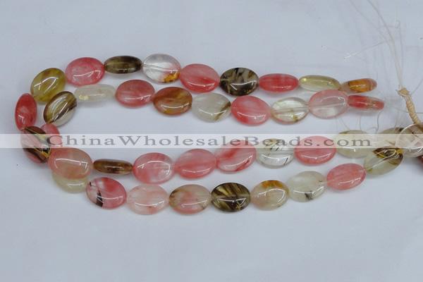 CCY218 15.5 inches 15*20mm oval volcano cherry quartz beads