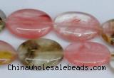 CCY219 15.5 inches 18*25mm oval volcano cherry quartz beads