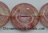 CCY56 15.5 inches 30mm donut cherry quartz beads wholesale