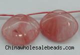 CCY58 25*30mm top-drilled conch cherry quartz beads wholesale