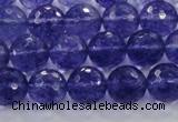 CCY604 15.5 inches 12mm faceted round blue cherry quartz beads