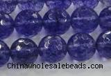 CCY605 15.5 inches 14mm faceted round blue cherry quartz beads