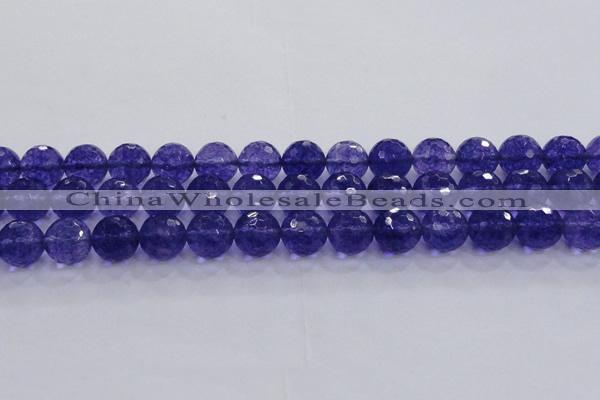 CCY607 15.5 inches 18mm faceted round blue cherry quartz beads