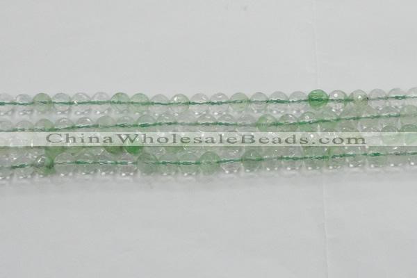 CCY612 15.5 inches 8mm faceted round green cherry quartz beads