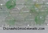 CCY613 15.5 inches 10mm faceted round green cherry quartz beads