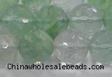 CCY617 15.5 inches 18mm faceted round green cherry quartz beads