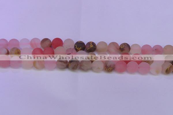 CCY624 15.5 inches 12mm round matte volcano cherry quartz beads