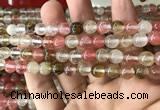 CCY632 15.5 inches 8mm round volcano cherry quartz beads wholesale