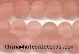 CCY670 15 inches 4mm round matte cherry quartz beads