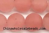 CCY673 15 inches 10mm round matte cherry quartz beads