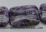 CDA312 15.5 inches 25*35mm rectangle dyed dogtooth amethyst beads