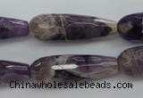 CDA32 15.5 inches 10*30mm faceted teardrop dogtooth amethyst beads