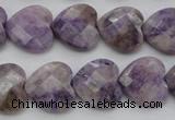 CDA325 15.5 inches 16*16mm faceted heart dyed dogtooth amethyst beads