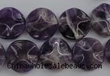 CDA37 15.5 inches 16mm wavy coin dogtooth amethyst beads