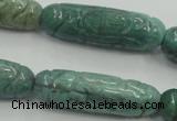CDB12 12*40mm carved cylinder natural new dragon blood jasper beads