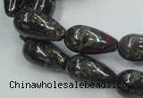 CDB203 15.5 inches 10*20mm teardrop natural dragon blood jasper beads