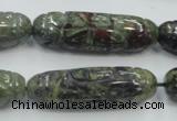 CDB204 12*40mm carved cylinder natural dragon blood jasper beads
