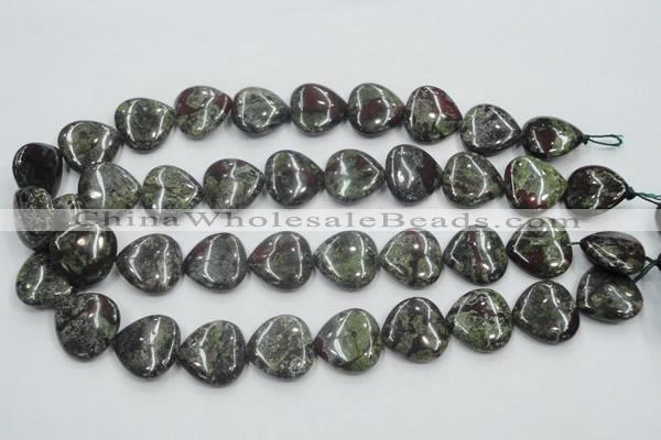 CDB220 15.5 inches 20*20mm heart natural dragon blood jasper beads