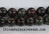 CDB253 15.5 inches 12mm round natural dragon blood jasper beads