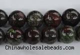 CDB254 15.5 inches 14mm round natural dragon blood jasper beads