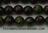 CDB311 15.5 inches 6mm faceted round dragon blood jasper beads