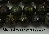 CDB313 15.5 inches 10mm faceted round dragon blood jasper beads