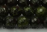 CDB314 15.5 inches 12mm faceted round dragon blood jasper beads