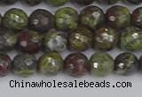 CDB321 15.5 inches 6mm faceted round dragon blood jasper beads