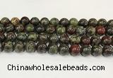 CDB344 15.5 inches 12mm round dragon blood jasper beads wholesale