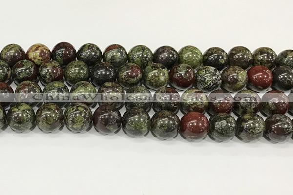 CDB344 15.5 inches 12mm round dragon blood jasper beads wholesale