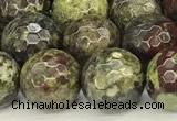 CDB351 15 inches 8mm faceted round dragon blood jasper beads