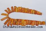 CDE1001 Top drilled 9*15mm - 10*45mm sticks sea sediment jasper beads