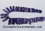 CDE1004 Top drilled 9*15mm - 10*45mm sticks sea sediment jasper beads