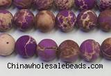 CDE1020 15.5 inches 4mm round matte sea sediment jasper beads