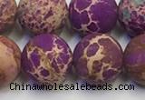 CDE1024 15.5 inches 12mm round matte sea sediment jasper beads